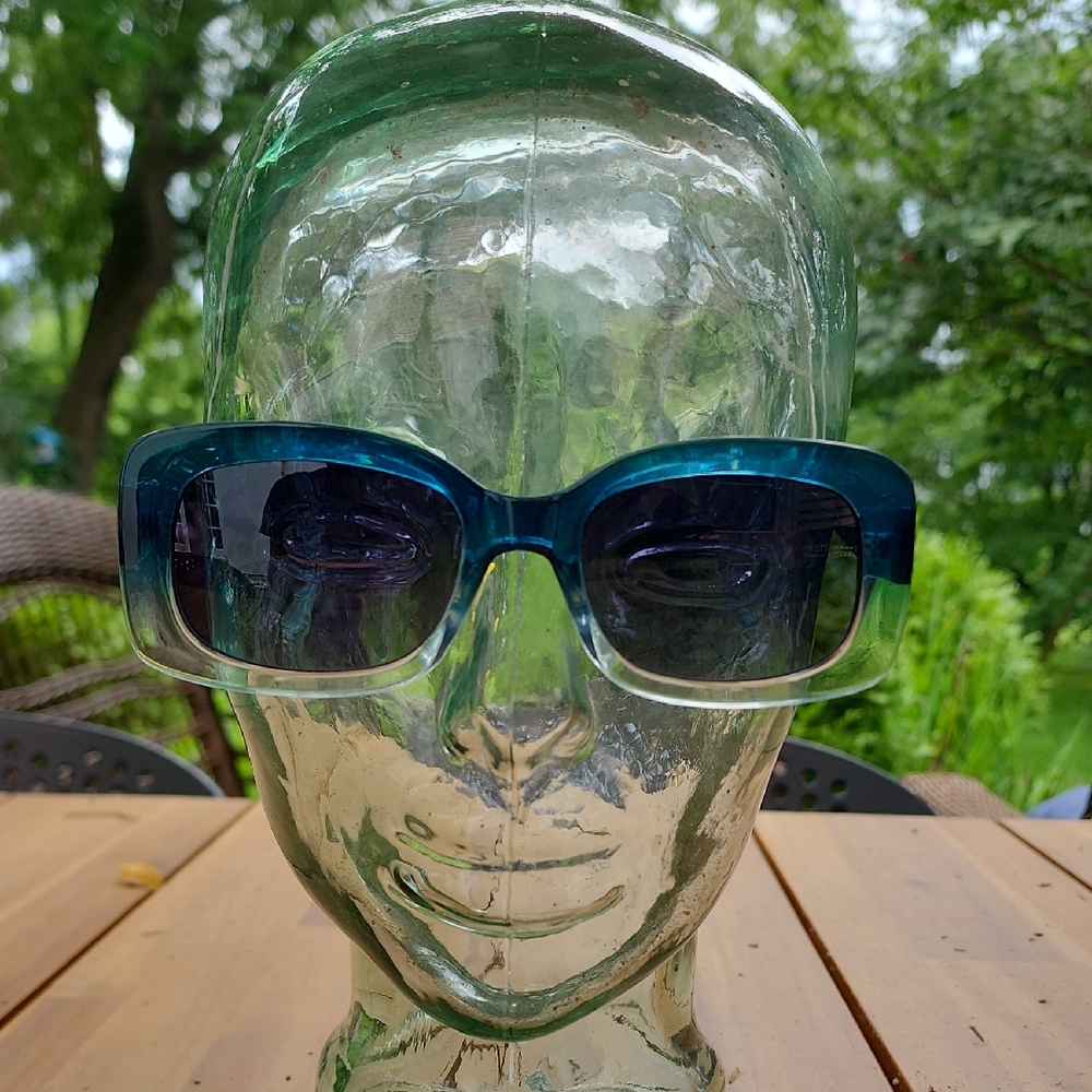 A. Kjaerbede Salo square sunglasses in petroleum/crystal transparent